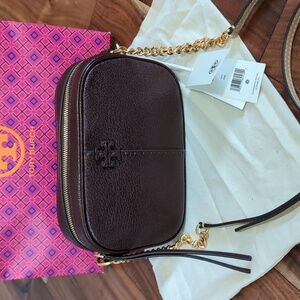 Tory Burch McGraw Pebbled Napa Leather Crossbody + Dust & Gift Bag Nwt ❤️